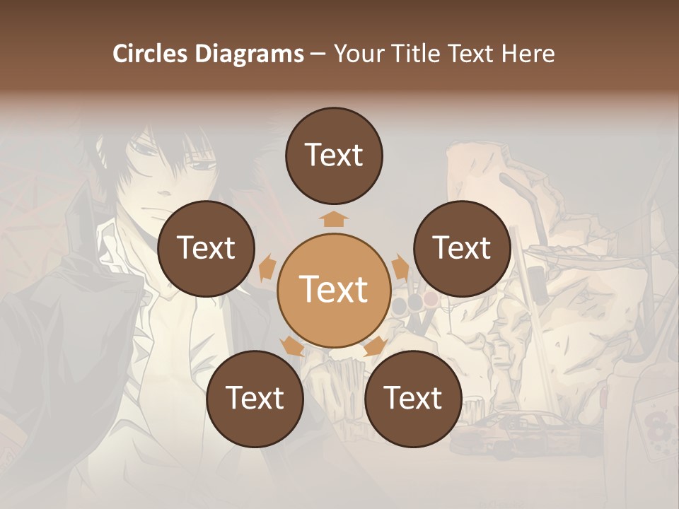 A Man Standing In Front Of A Pile Of Rubble PowerPoint Template