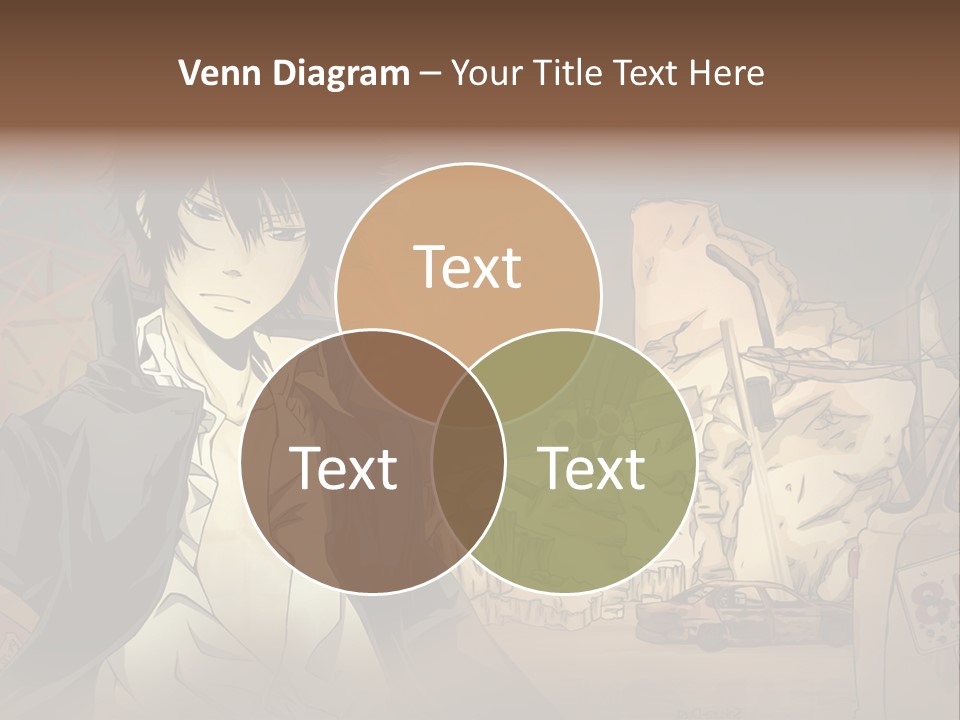 A Man Standing In Front Of A Pile Of Rubble PowerPoint Template