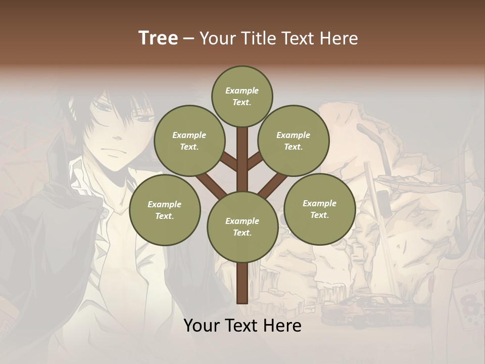 A Man Standing In Front Of A Pile Of Rubble PowerPoint Template