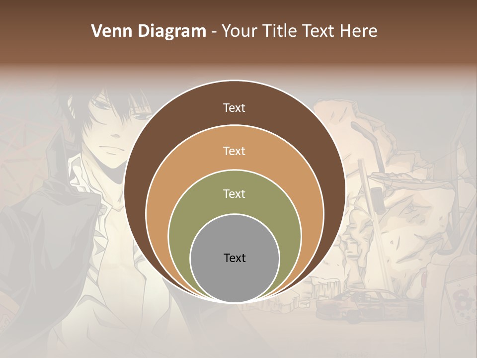 A Man Standing In Front Of A Pile Of Rubble PowerPoint Template