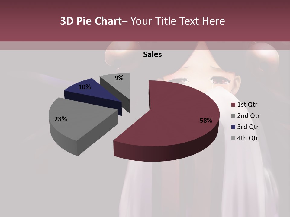 A Woman With Long Black Hair And Long Black Hair PowerPoint Template