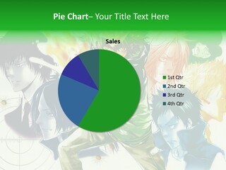 A Group Of Anime Characters With A Green Background PowerPoint Template