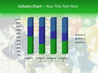 A Group Of Anime Characters With A Green Background PowerPoint Template