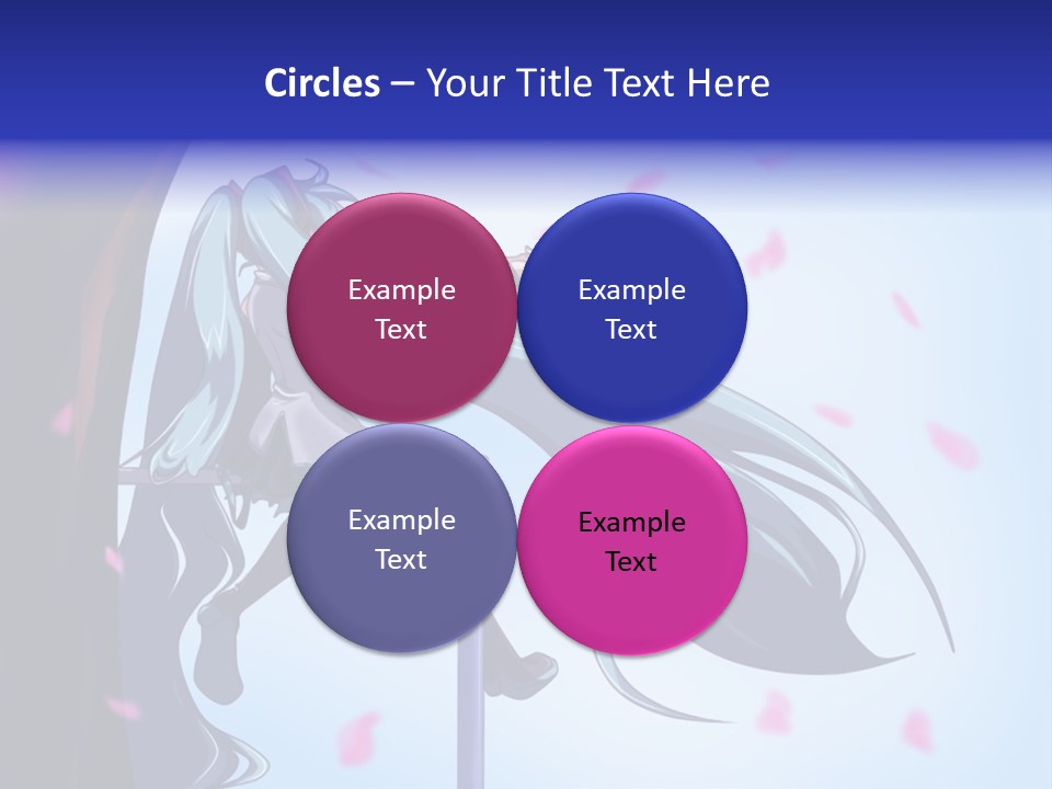 A Woman With Long Blue Hair Standing Next To A Tree PowerPoint Template