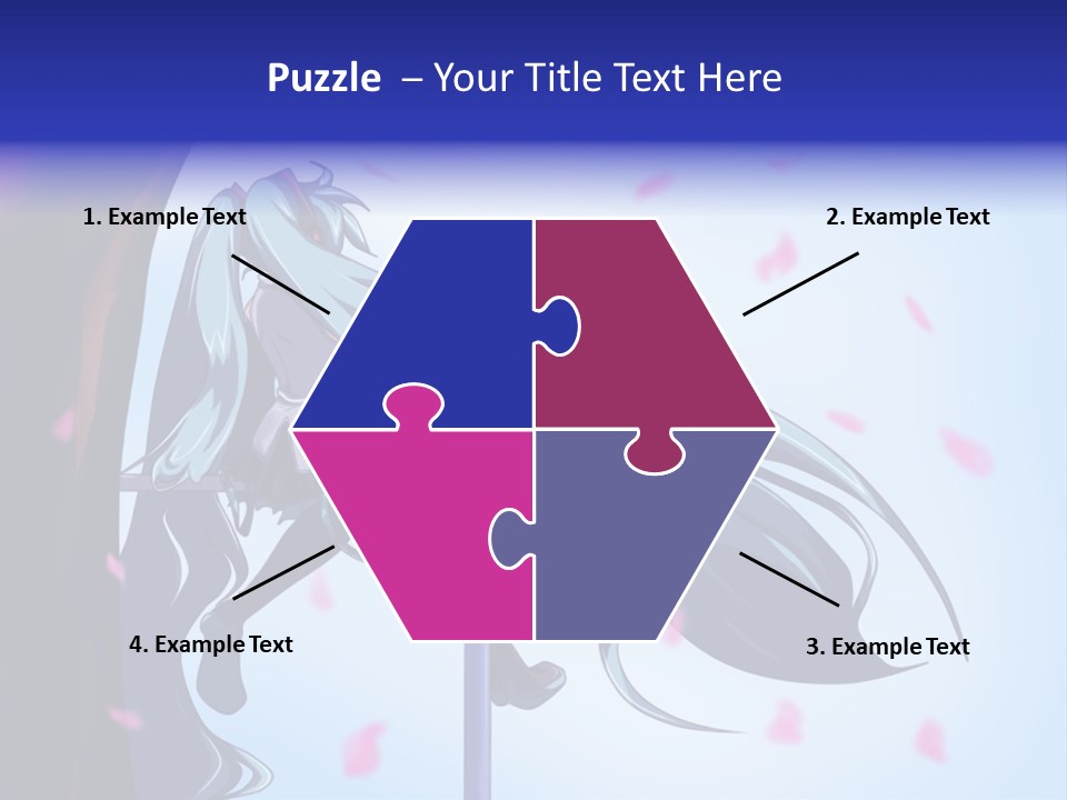 A Woman With Long Blue Hair Standing Next To A Tree PowerPoint Template