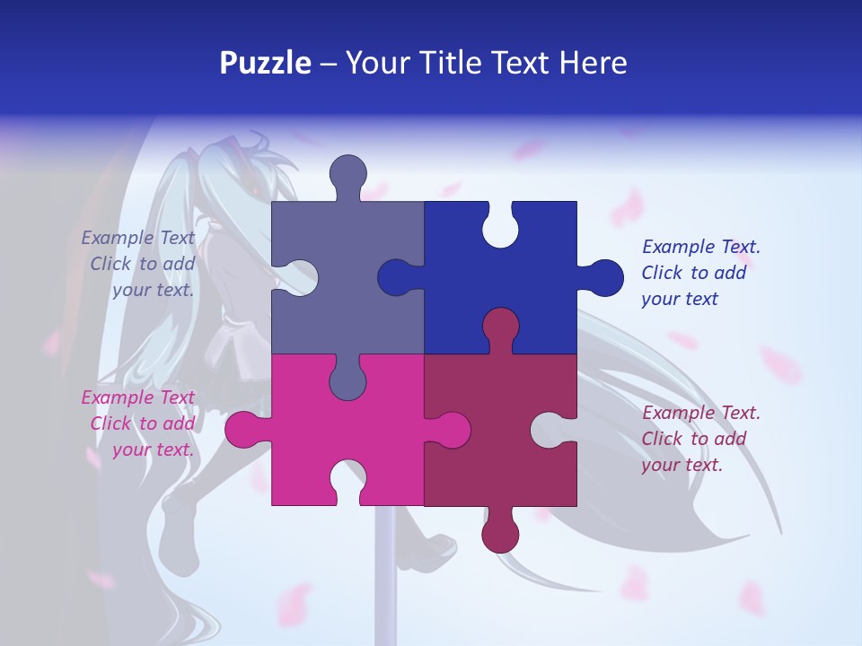 A Woman With Long Blue Hair Standing Next To A Tree PowerPoint Template