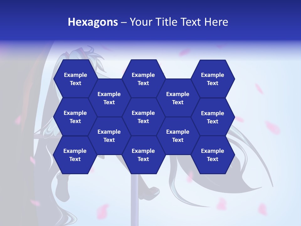 A Woman With Long Blue Hair Standing Next To A Tree PowerPoint Template