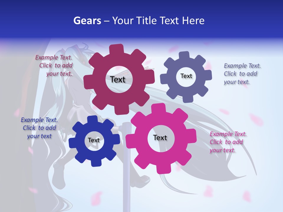 A Woman With Long Blue Hair Standing Next To A Tree PowerPoint Template