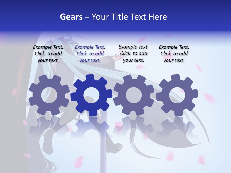 A Woman With Long Blue Hair Standing Next To A Tree PowerPoint Template