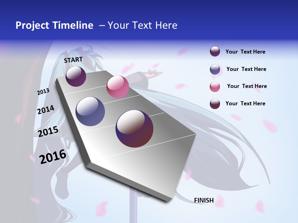 A Woman With Long Blue Hair Standing Next To A Tree PowerPoint Template