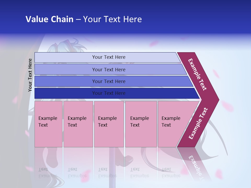 A Woman With Long Blue Hair Standing Next To A Tree PowerPoint Template