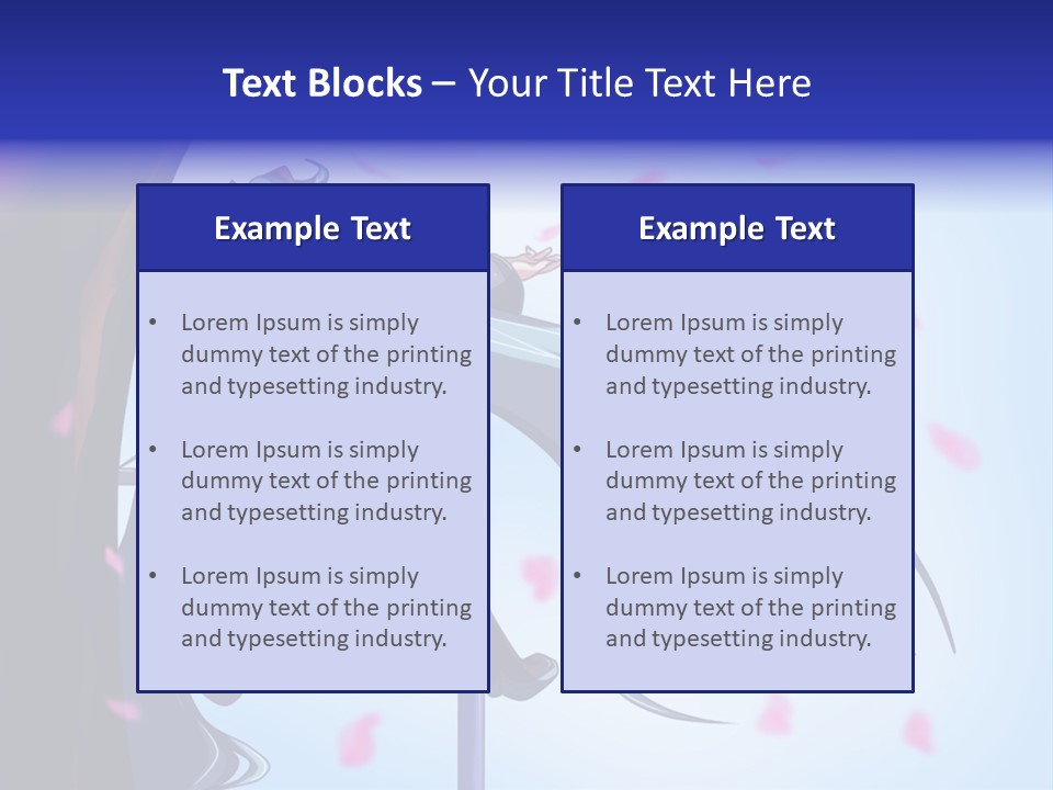 A Woman With Long Blue Hair Standing Next To A Tree PowerPoint Template