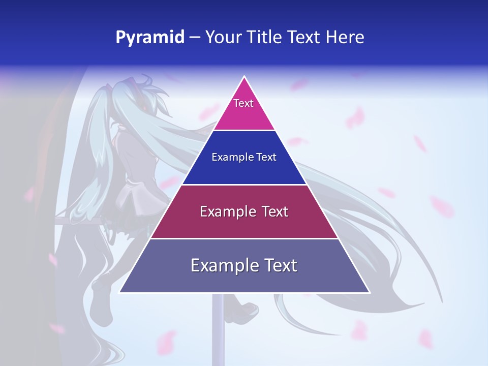 A Woman With Long Blue Hair Standing Next To A Tree PowerPoint Template
