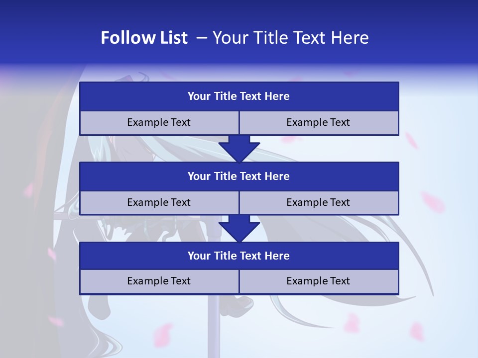A Woman With Long Blue Hair Standing Next To A Tree PowerPoint Template