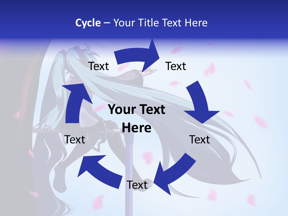 A Woman With Long Blue Hair Standing Next To A Tree PowerPoint Template