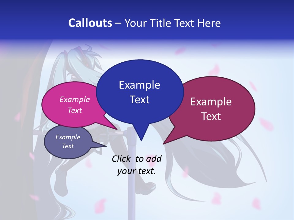 A Woman With Long Blue Hair Standing Next To A Tree PowerPoint Template