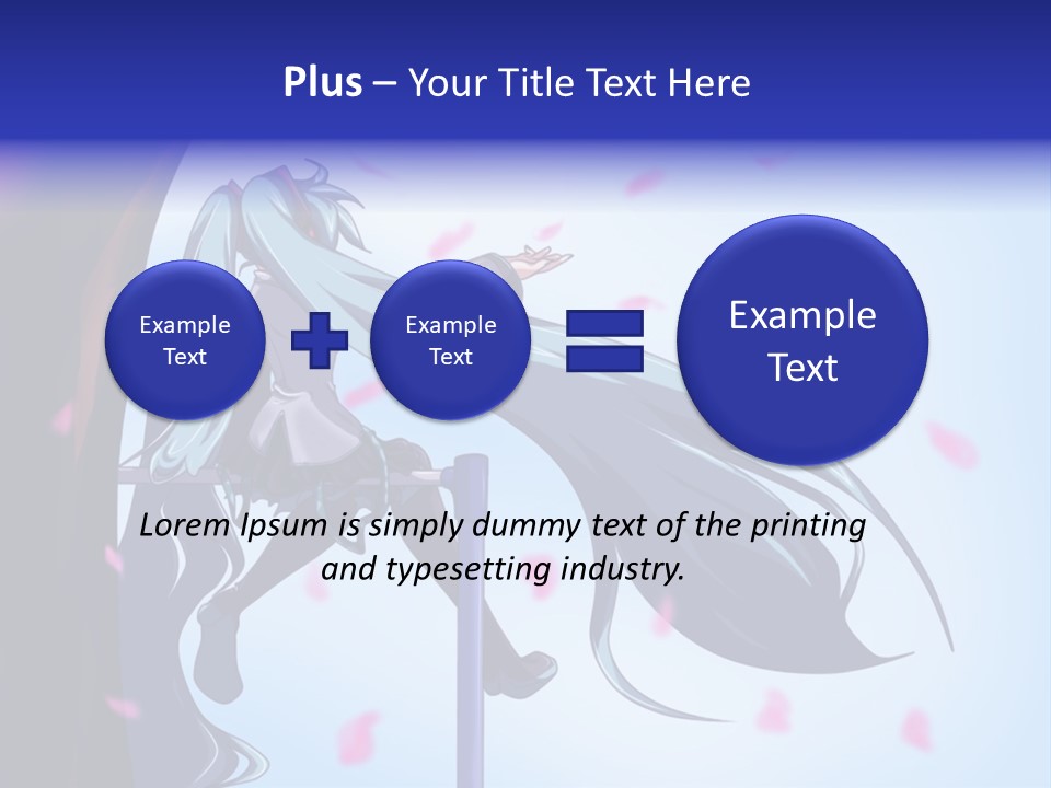 A Woman With Long Blue Hair Standing Next To A Tree PowerPoint Template