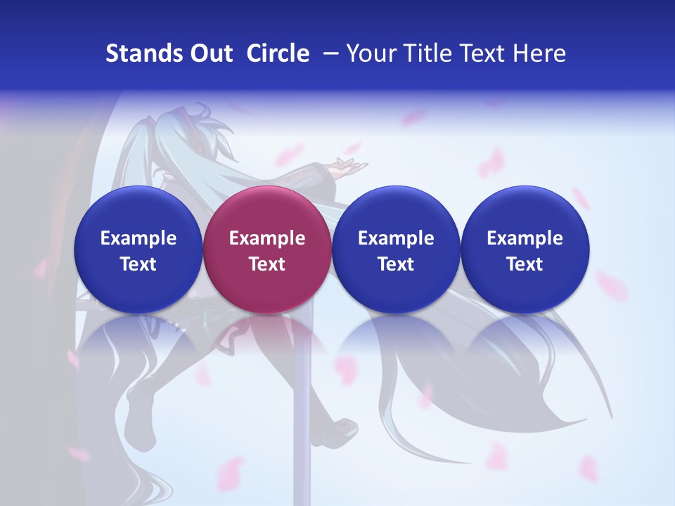 A Woman With Long Blue Hair Standing Next To A Tree PowerPoint Template