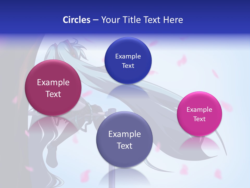 A Woman With Long Blue Hair Standing Next To A Tree PowerPoint Template