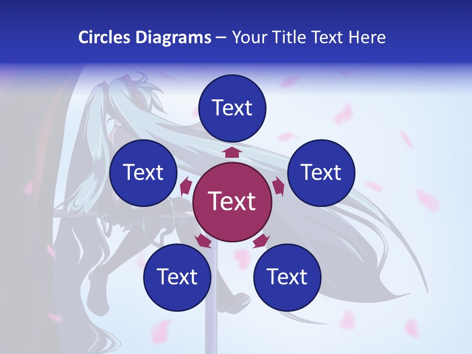 A Woman With Long Blue Hair Standing Next To A Tree PowerPoint Template