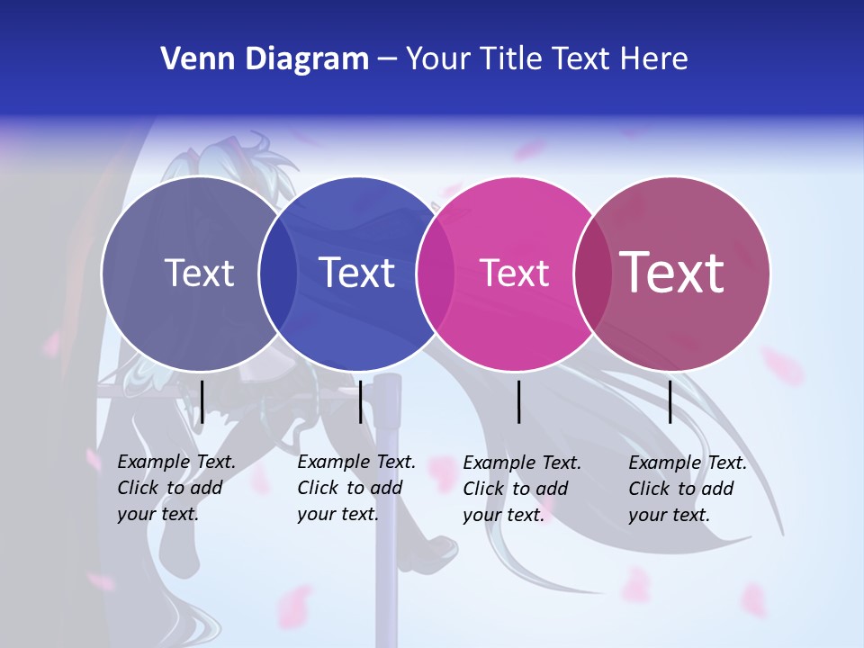 A Woman With Long Blue Hair Standing Next To A Tree PowerPoint Template