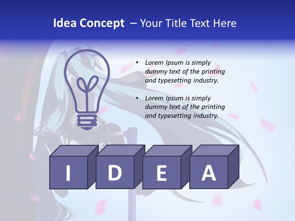 A Woman With Long Blue Hair Standing Next To A Tree PowerPoint Template