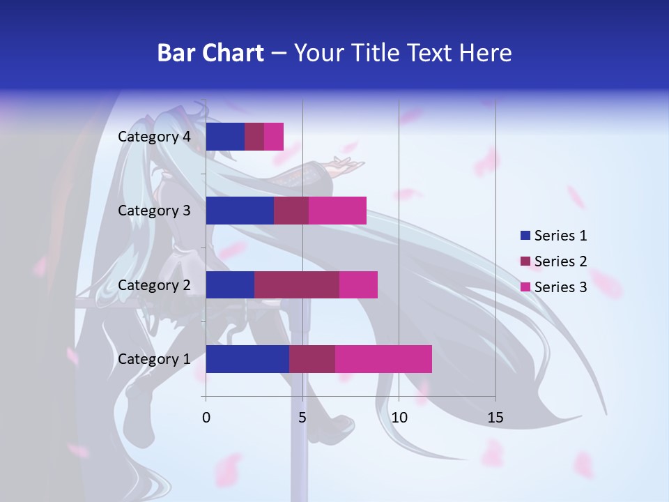 A Woman With Long Blue Hair Standing Next To A Tree PowerPoint Template