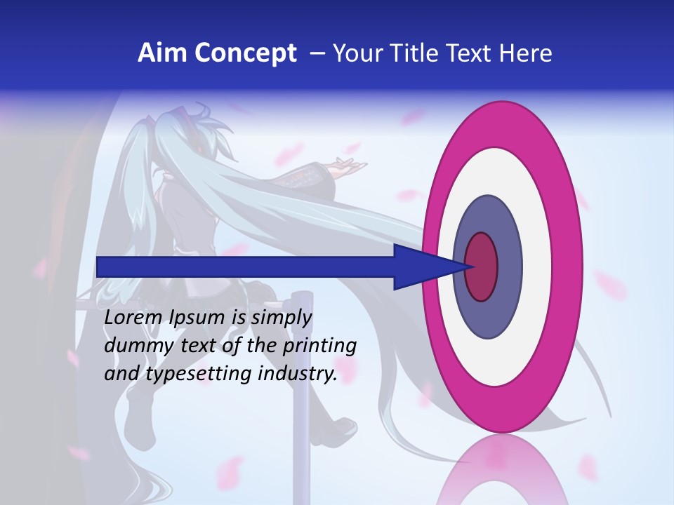 A Woman With Long Blue Hair Standing Next To A Tree PowerPoint Template