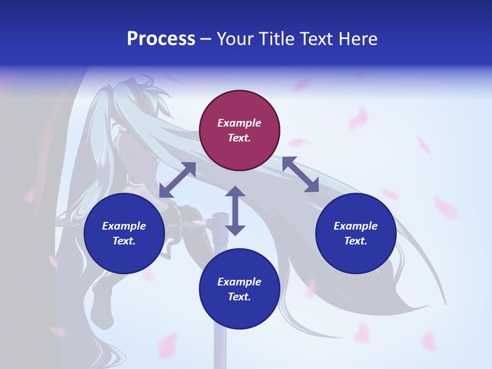 A Woman With Long Blue Hair Standing Next To A Tree PowerPoint Template