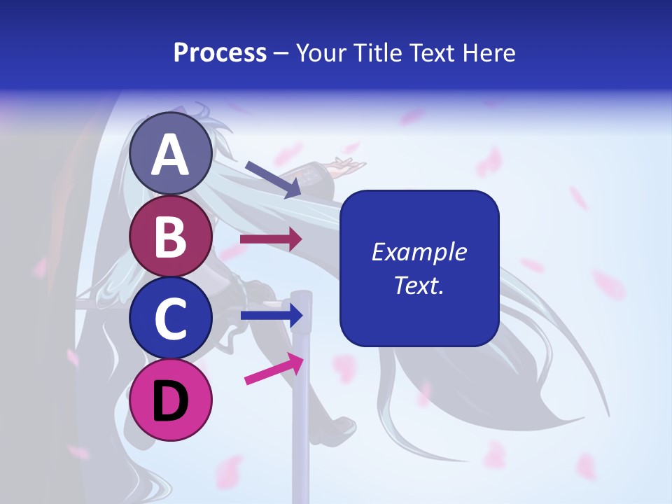 A Woman With Long Blue Hair Standing Next To A Tree PowerPoint Template