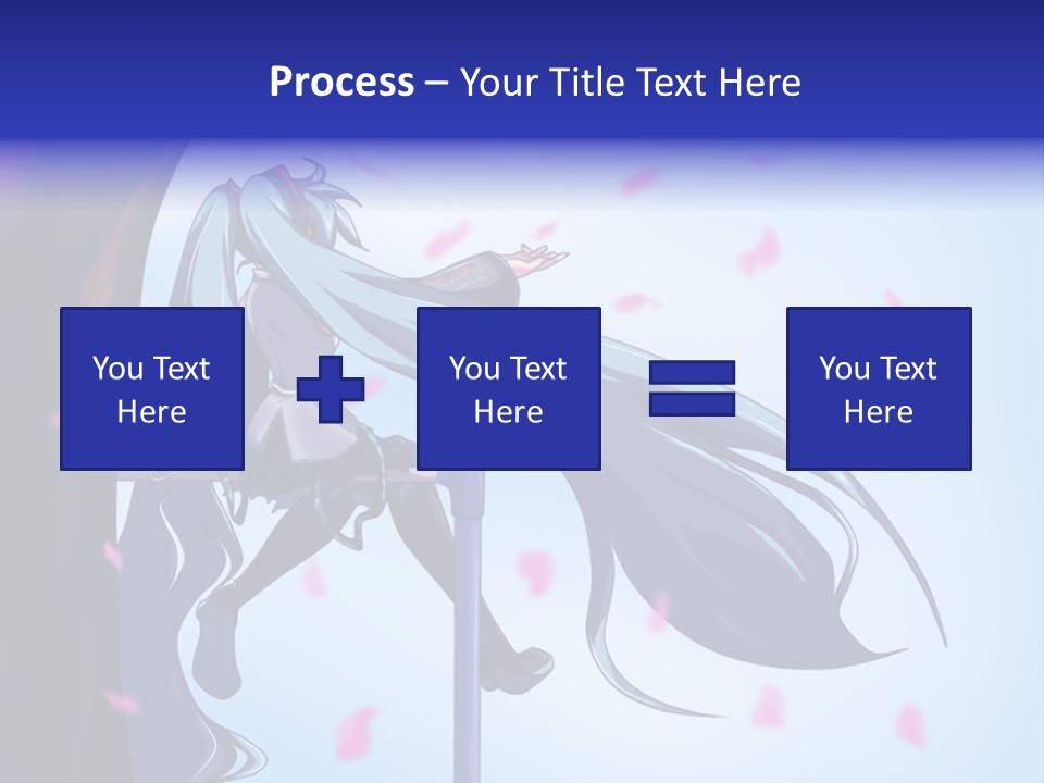 A Woman With Long Blue Hair Standing Next To A Tree PowerPoint Template