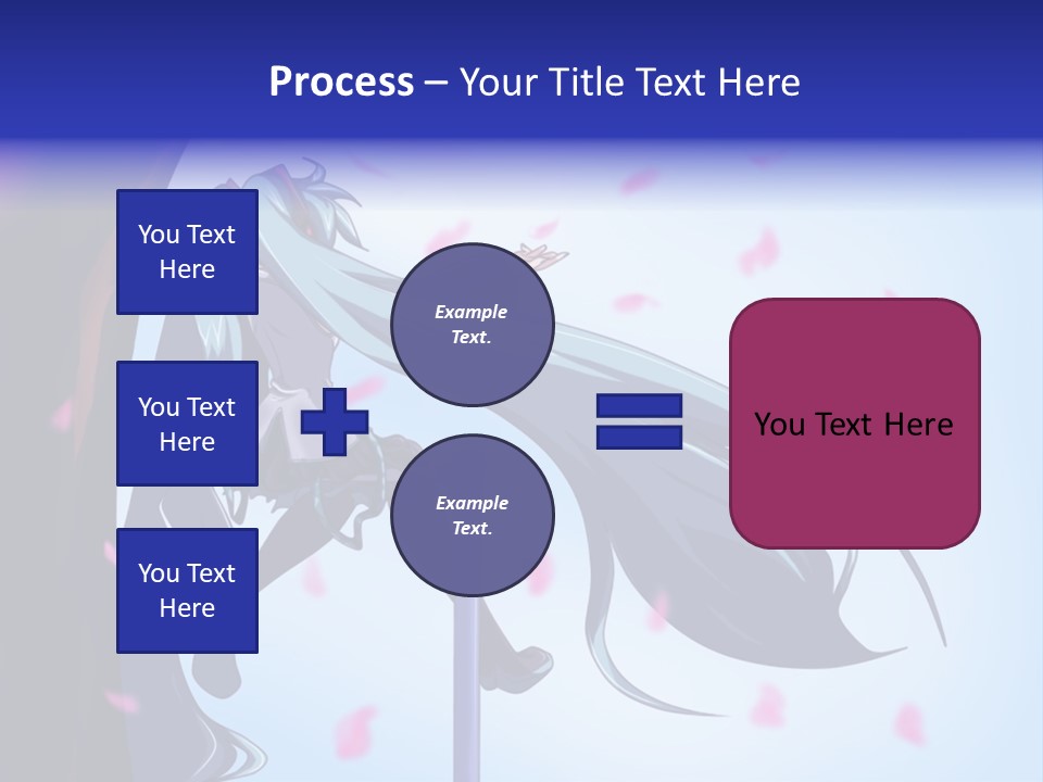 A Woman With Long Blue Hair Standing Next To A Tree PowerPoint Template