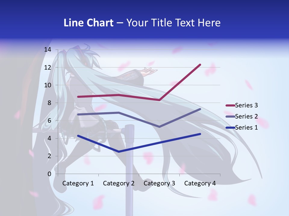 A Woman With Long Blue Hair Standing Next To A Tree PowerPoint Template