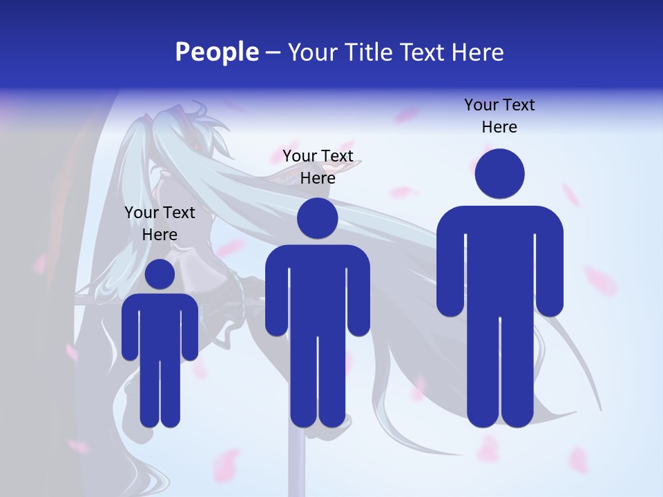 A Woman With Long Blue Hair Standing Next To A Tree PowerPoint Template