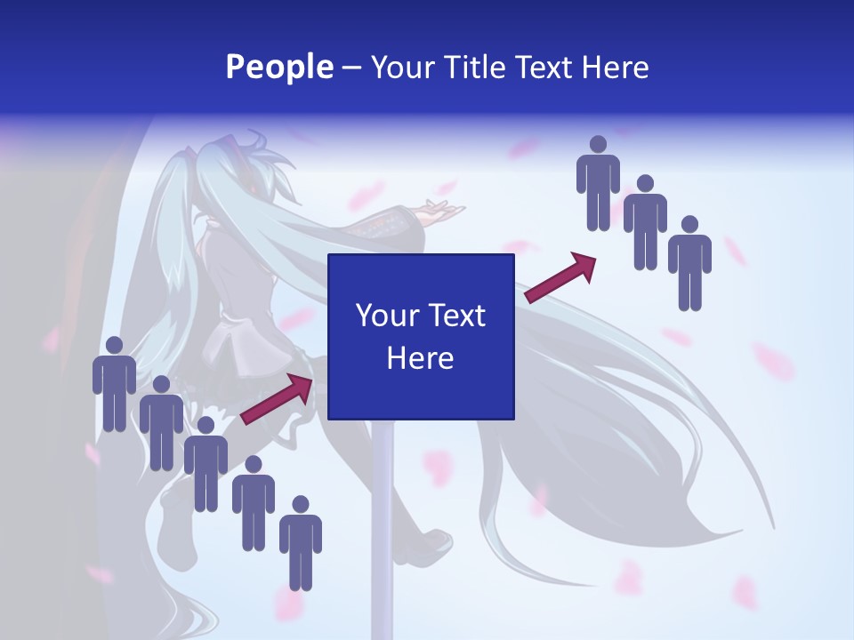 A Woman With Long Blue Hair Standing Next To A Tree PowerPoint Template