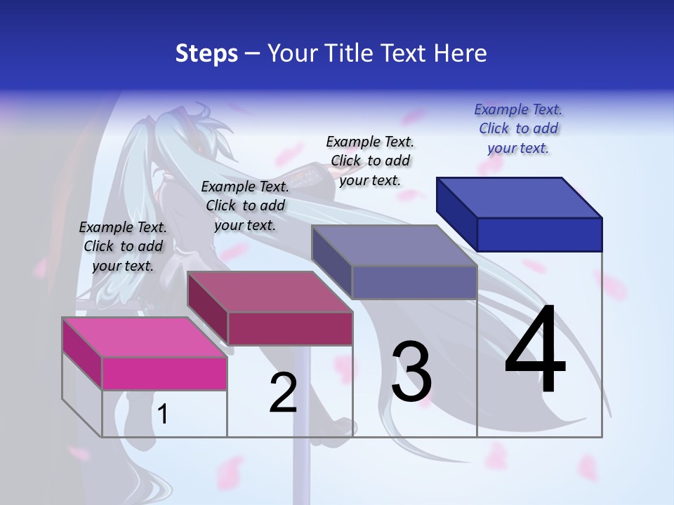 A Woman With Long Blue Hair Standing Next To A Tree PowerPoint Template