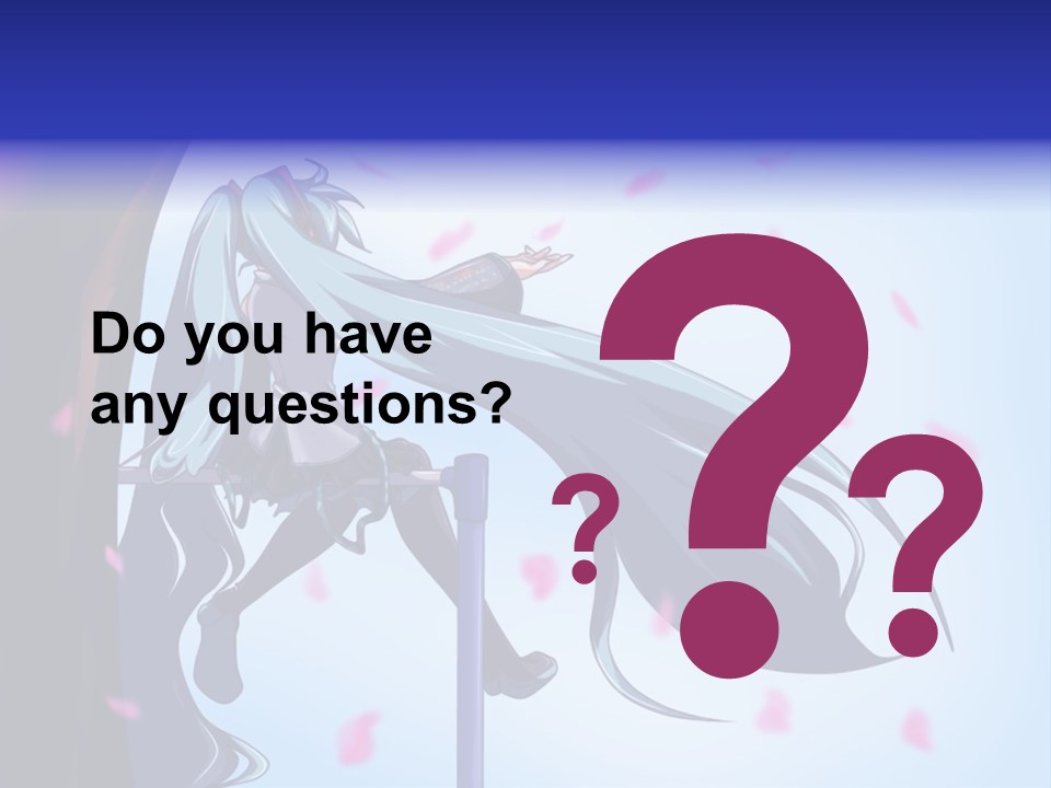 A Woman With Long Blue Hair Standing Next To A Tree PowerPoint Template