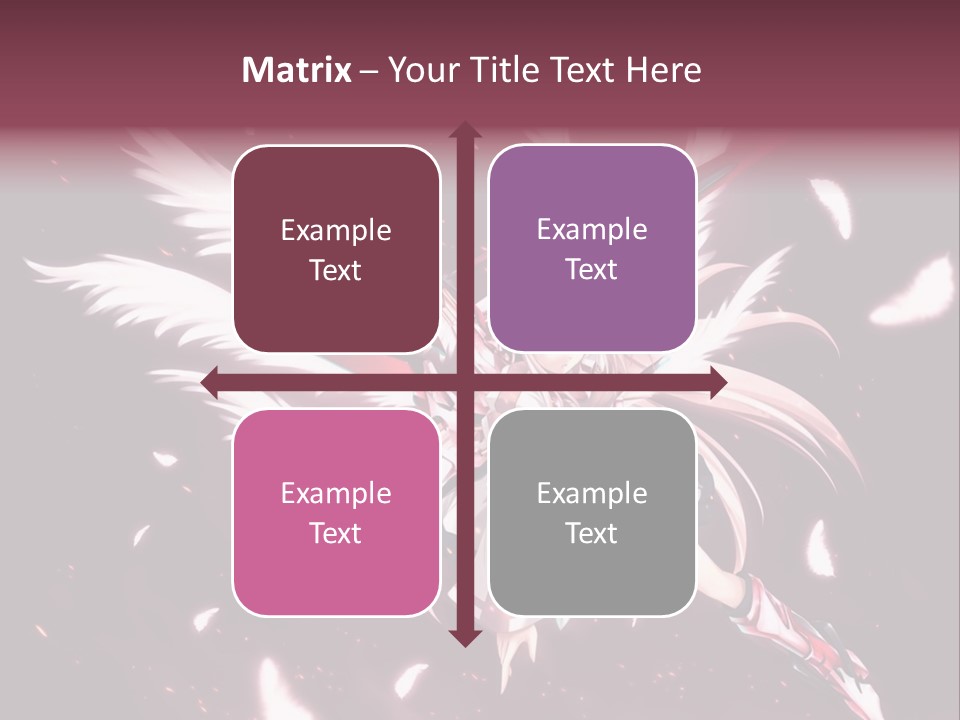 A Girl With White Hair And Angel Wings PowerPoint Template