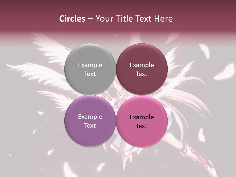 A Girl With White Hair And Angel Wings PowerPoint Template