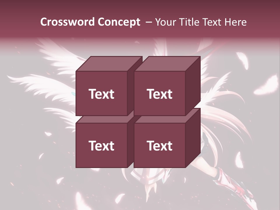 A Girl With White Hair And Angel Wings PowerPoint Template