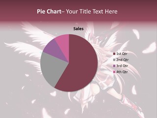 A Girl With White Hair And Angel Wings PowerPoint Template
