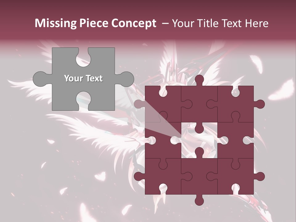 A Girl With White Hair And Angel Wings PowerPoint Template