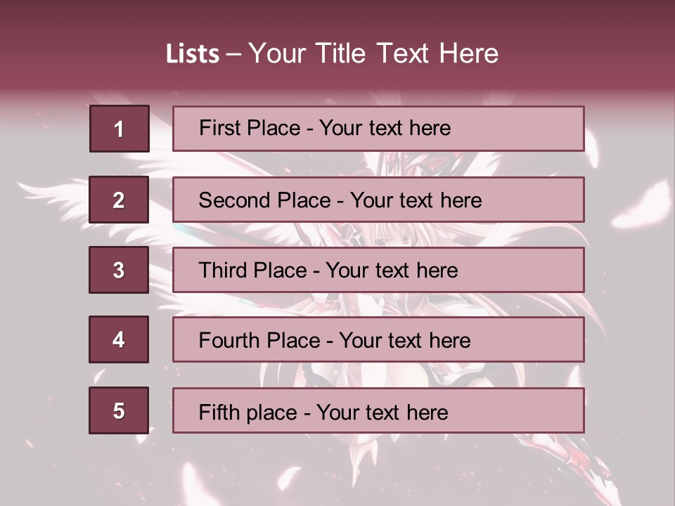 A Girl With White Hair And Angel Wings PowerPoint Template