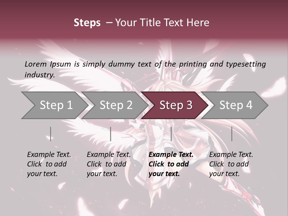 A Girl With White Hair And Angel Wings PowerPoint Template