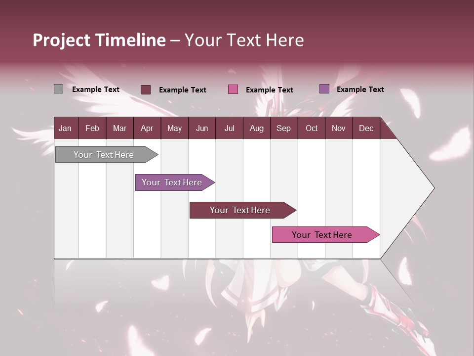 A Girl With White Hair And Angel Wings PowerPoint Template