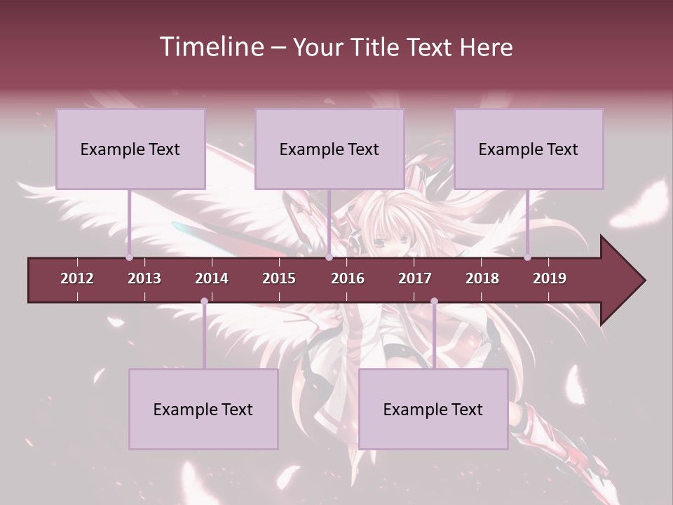 A Girl With White Hair And Angel Wings PowerPoint Template