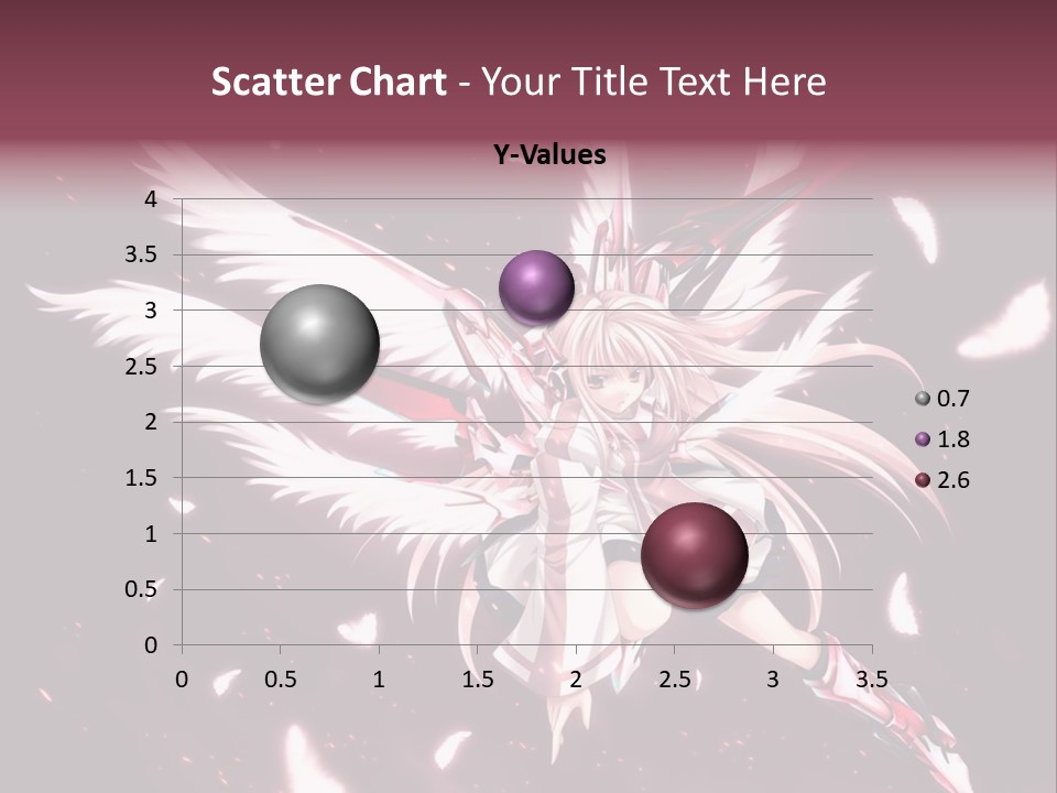 A Girl With White Hair And Angel Wings PowerPoint Template