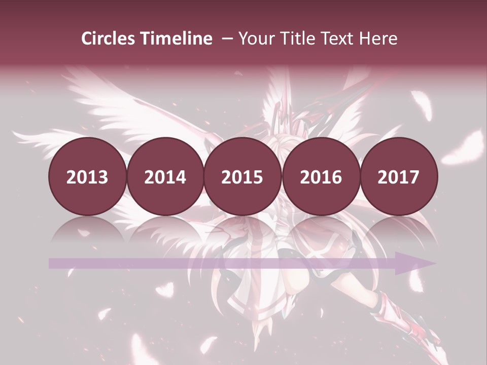A Girl With White Hair And Angel Wings PowerPoint Template
