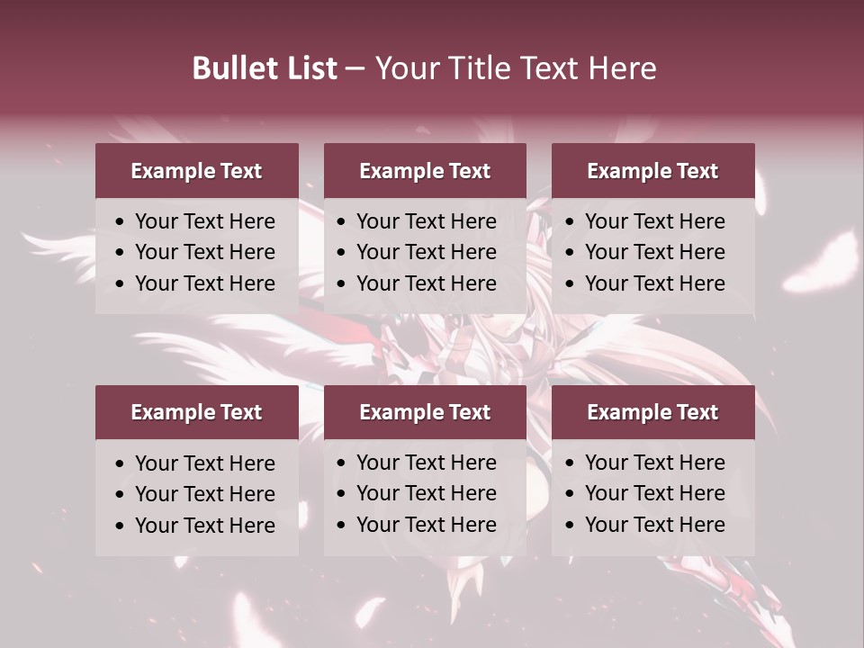 A Girl With White Hair And Angel Wings PowerPoint Template