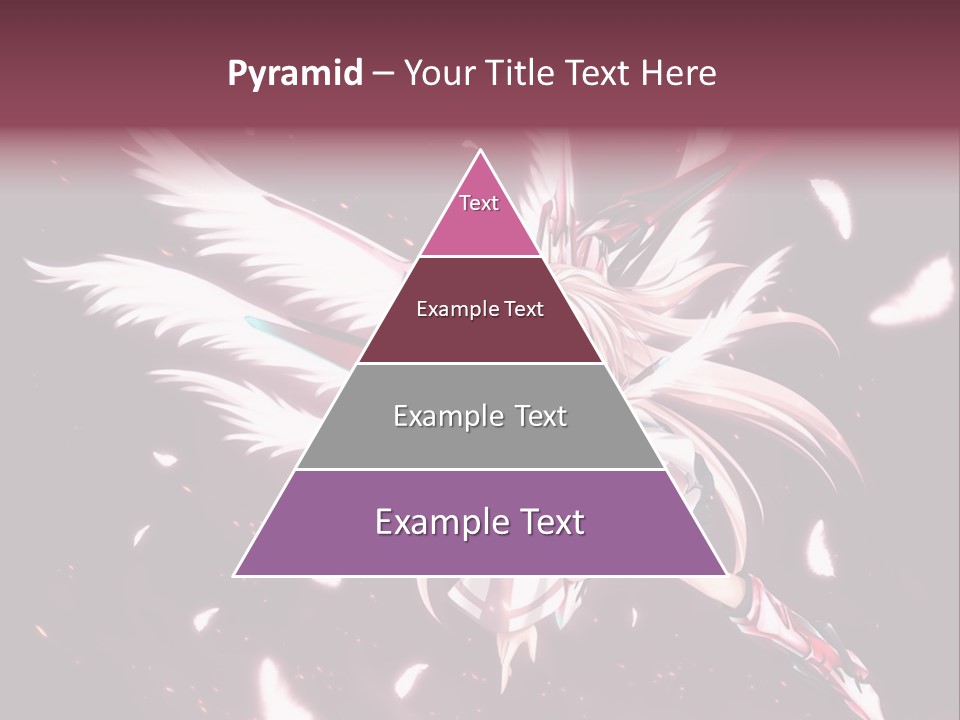 A Girl With White Hair And Angel Wings PowerPoint Template